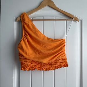 Kittenish One Shoulder Ruched Top